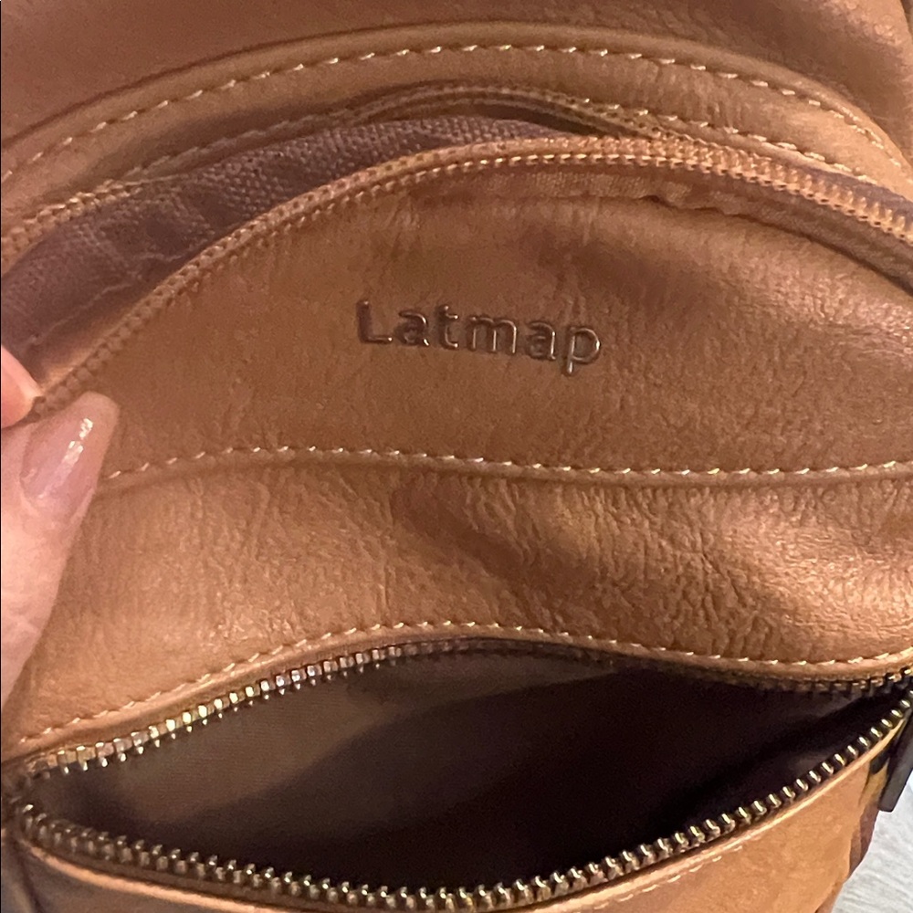 Latmap Elegant Tan/ White Crossbody Bag-Women’s-Adjustable Strap- - Picture 15 of 16